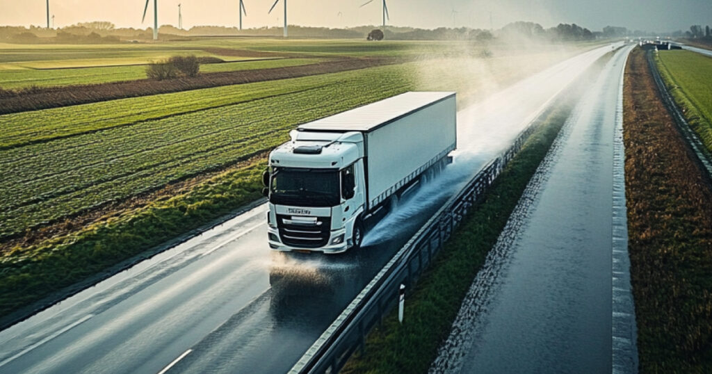 A truck on a Dutch road